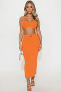 Leaving Now Skirt Set - Orange