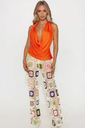 Thriving In The Sun Crochet Wide Leg Pant - Cream/combo