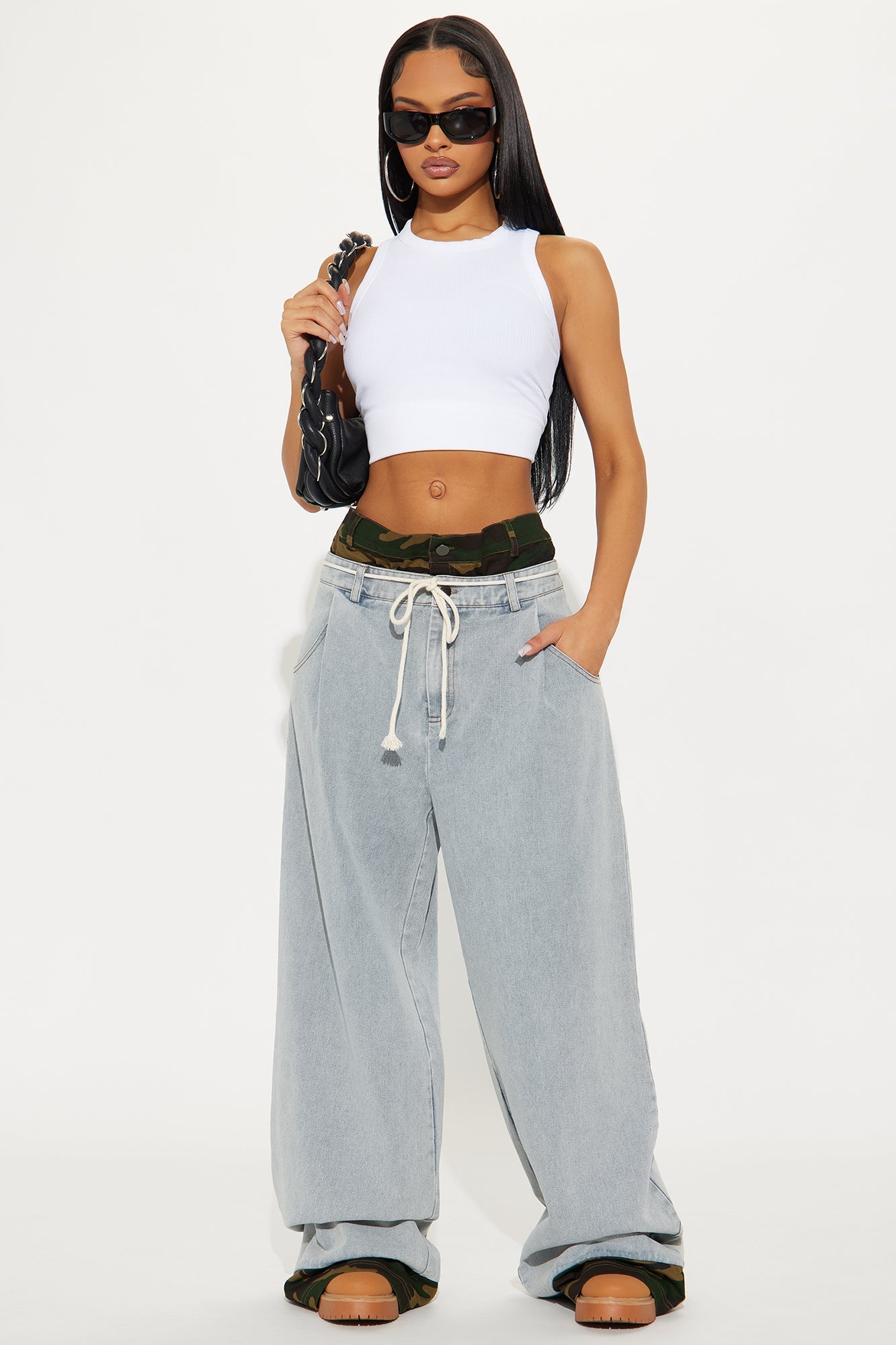 Keeping Secrets Baggy Denim Jeans - Light Wash