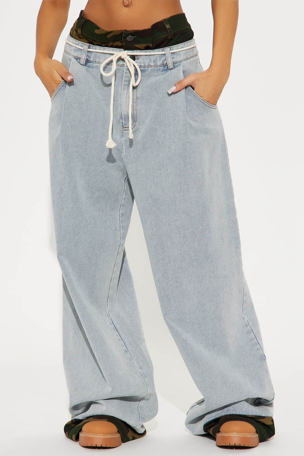 Keeping Secrets Baggy Denim Jeans - Light Wash
