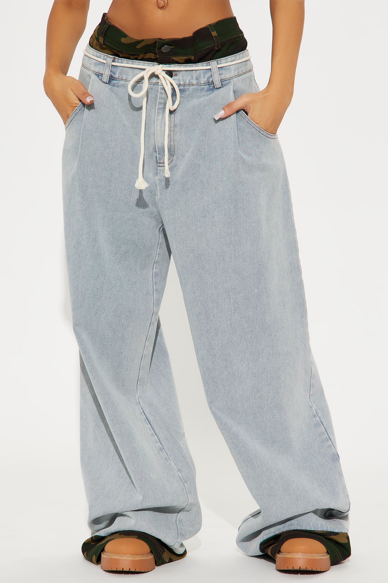Keeping Secrets Baggy Denim Jeans - Light Wash