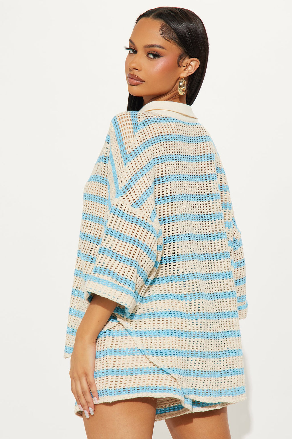 Natalee Crochet Short Set - Aqua