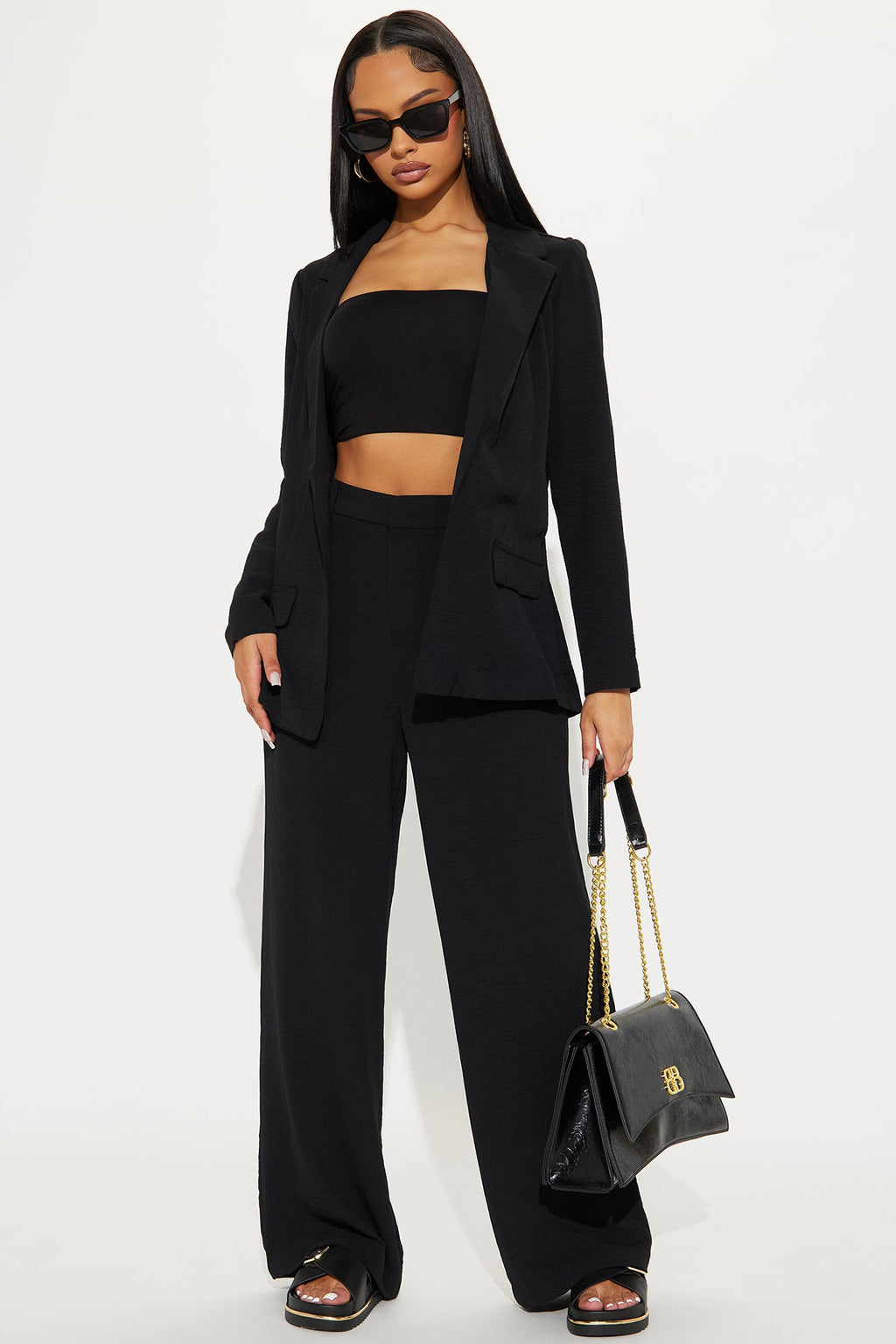 Level Up Blazer Pant Set - Black