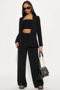 Level Up Blazer Pant Set - Black