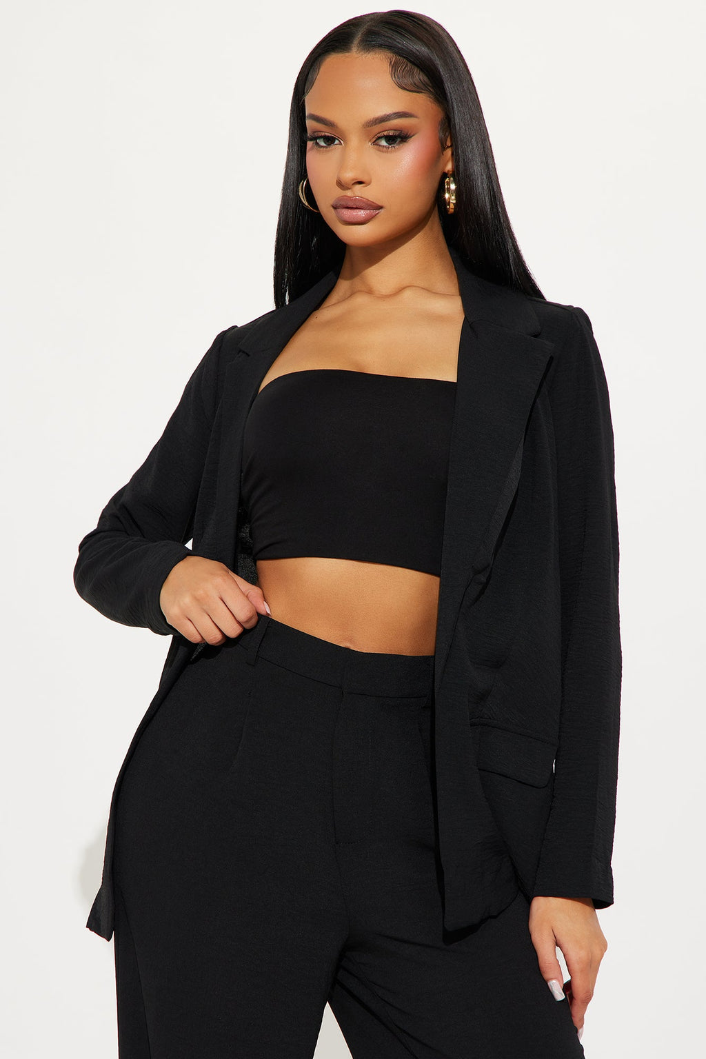 Level Up Blazer Pant Set - Black