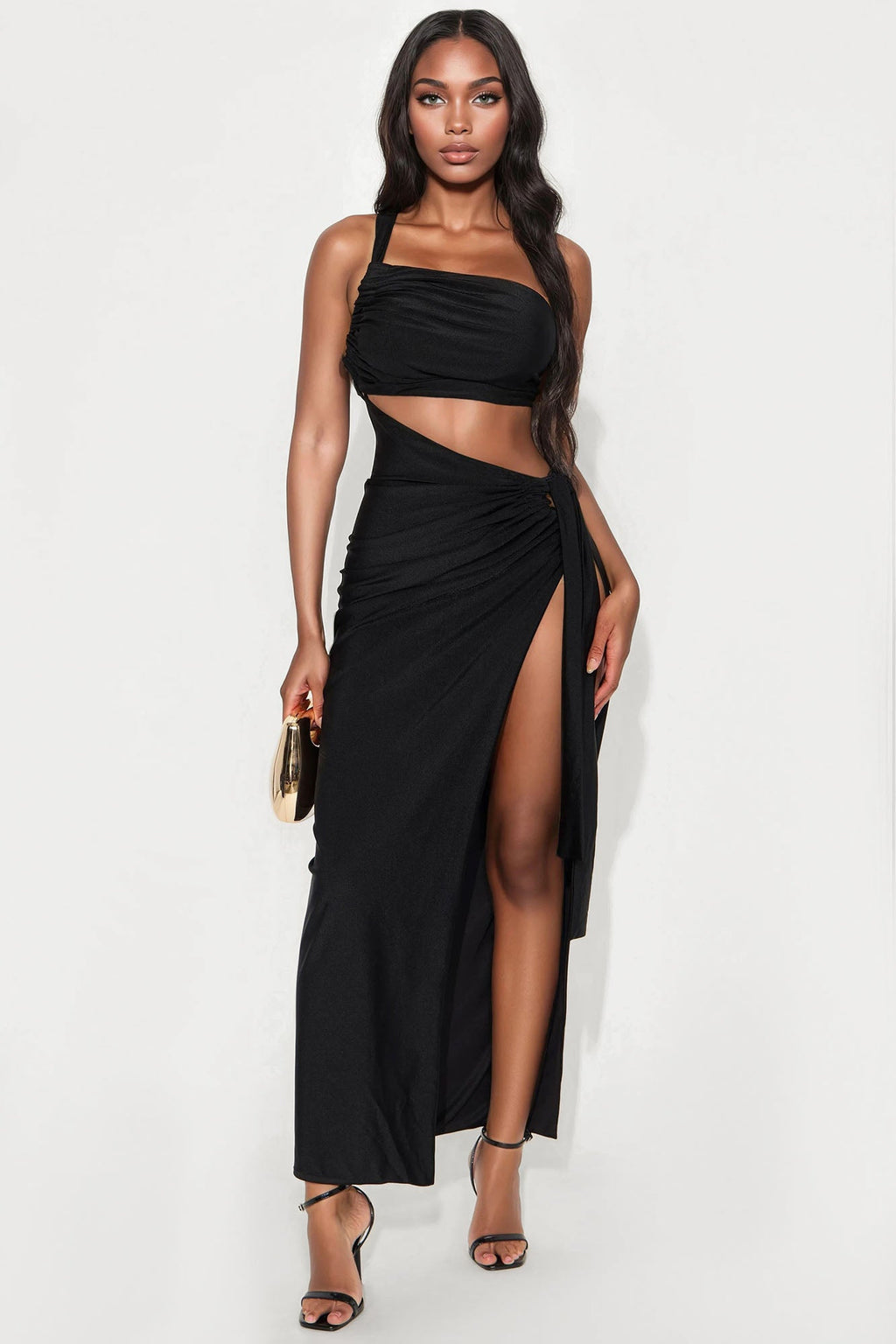 On The Islands Asymmetrical Maxi Dress - Black