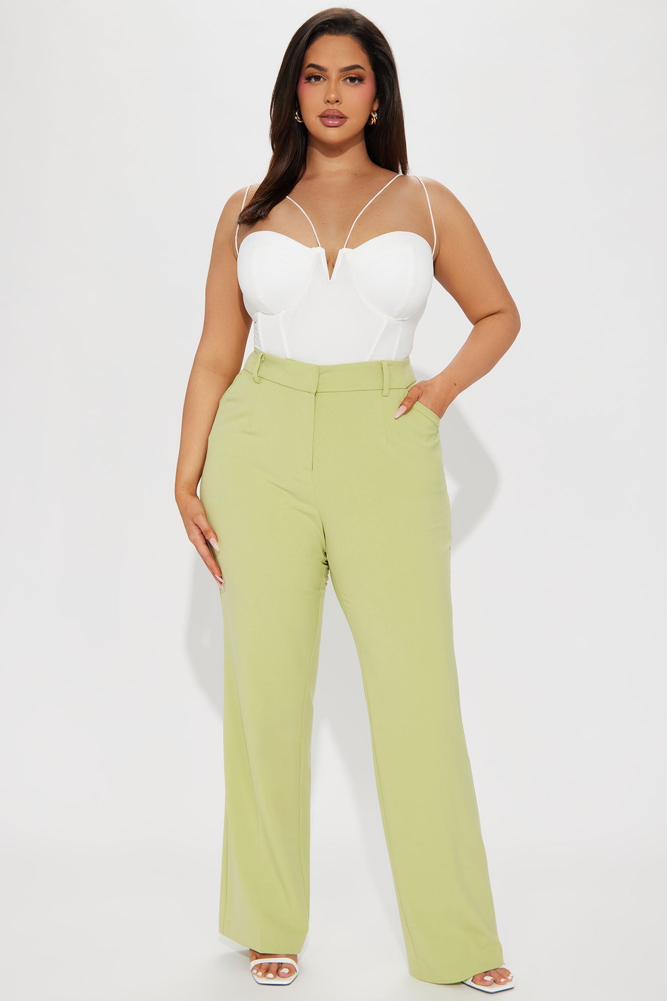 Tasha Dressy High Rise Pants - Sage