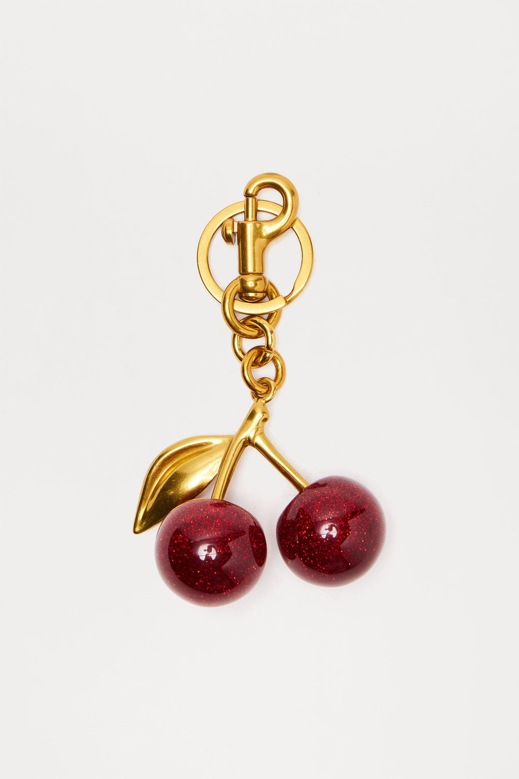 Cherry Cola Fruit Handbag Charm - Gold/Red