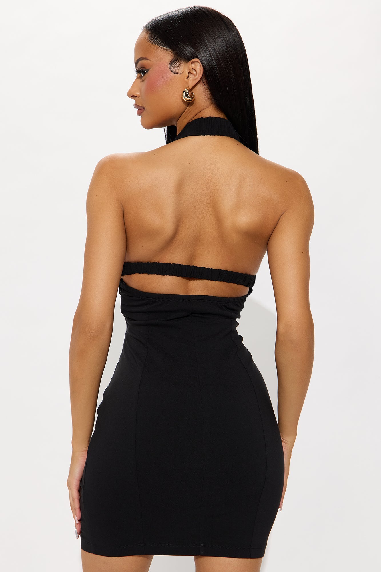 Lucille Halter Mini Dress - Black