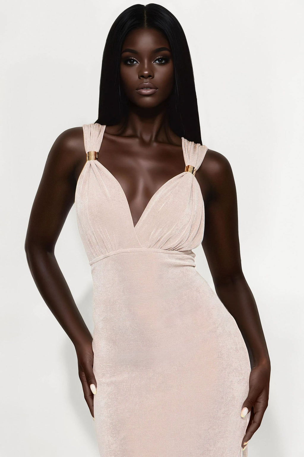 Lynette Slinky Maxi Dress - Stone