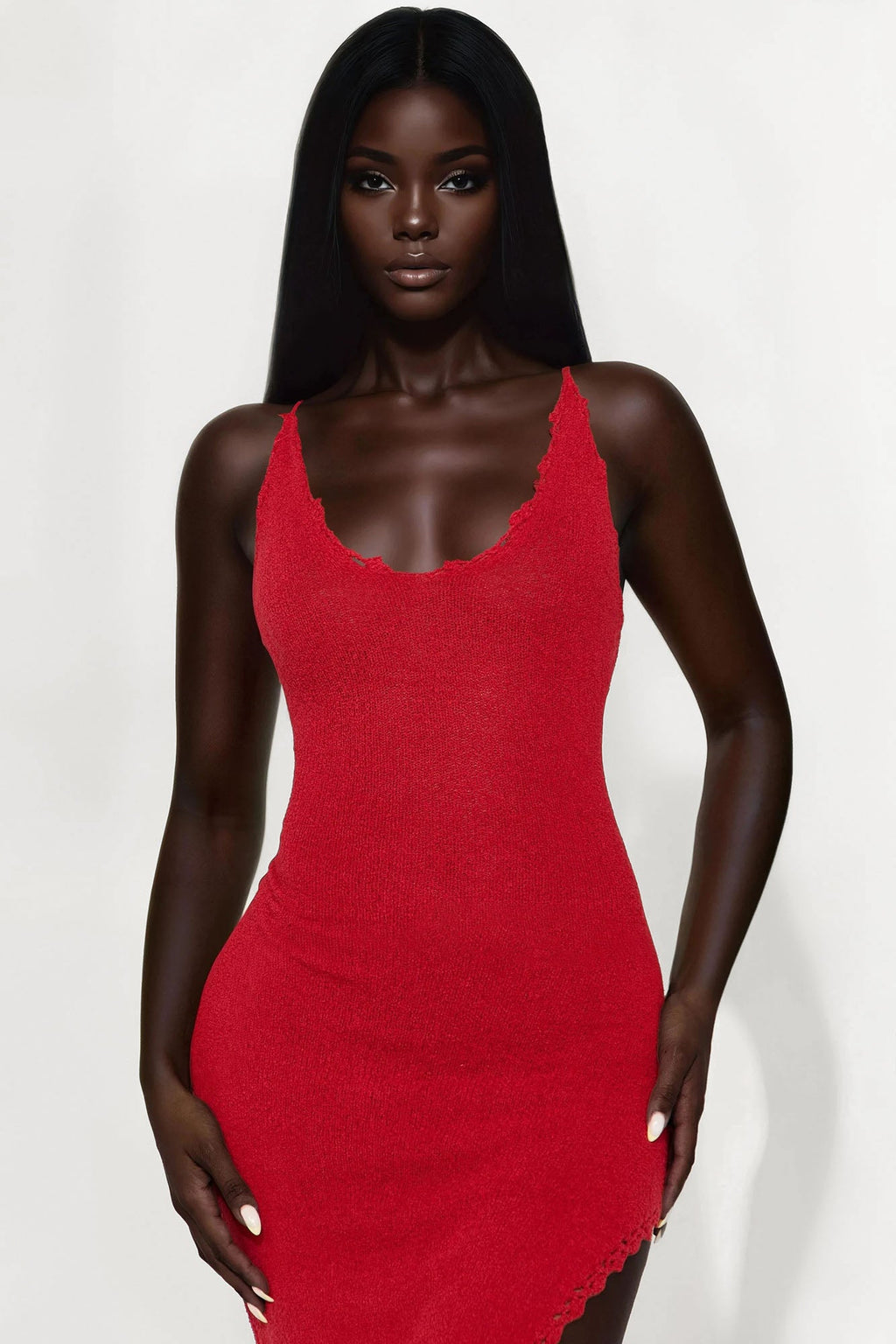 Getaway Sweater Crochet Maxi Dress - Red