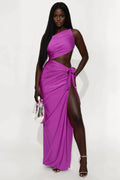 On The Islands Asymmetrical Maxi Dress - Purple