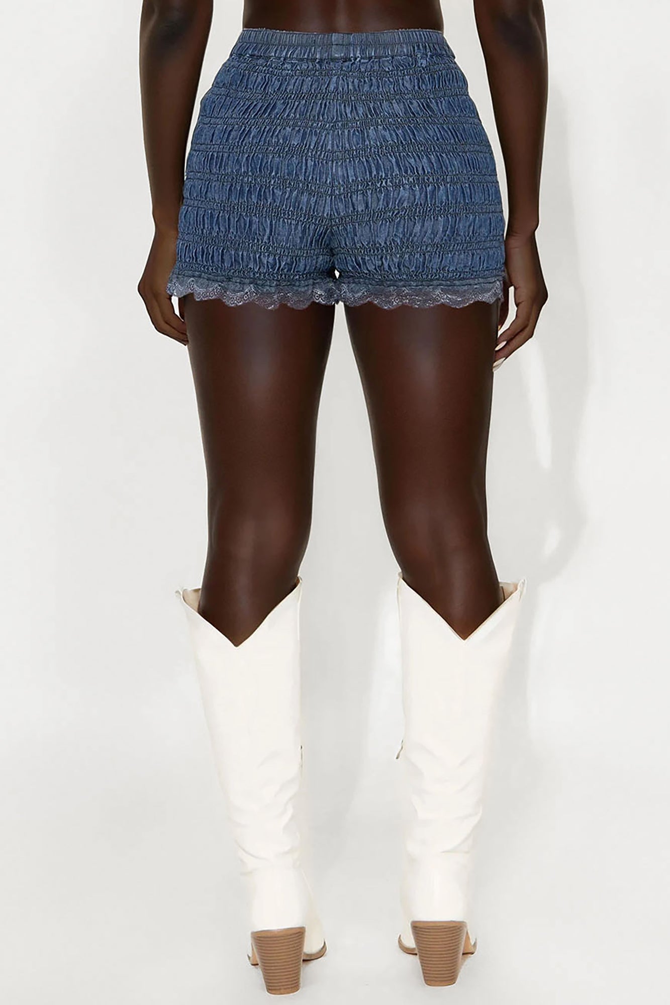 Pure Desire Bloomer Denim Shorts - Dark Wash