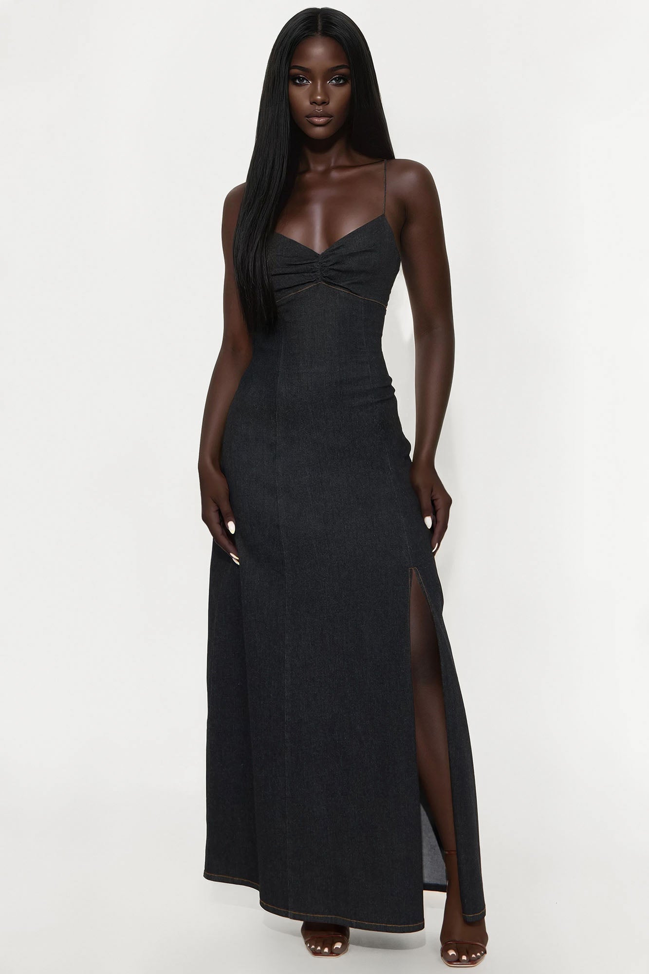 Melody Denim Maxi Dress - Dark Denim