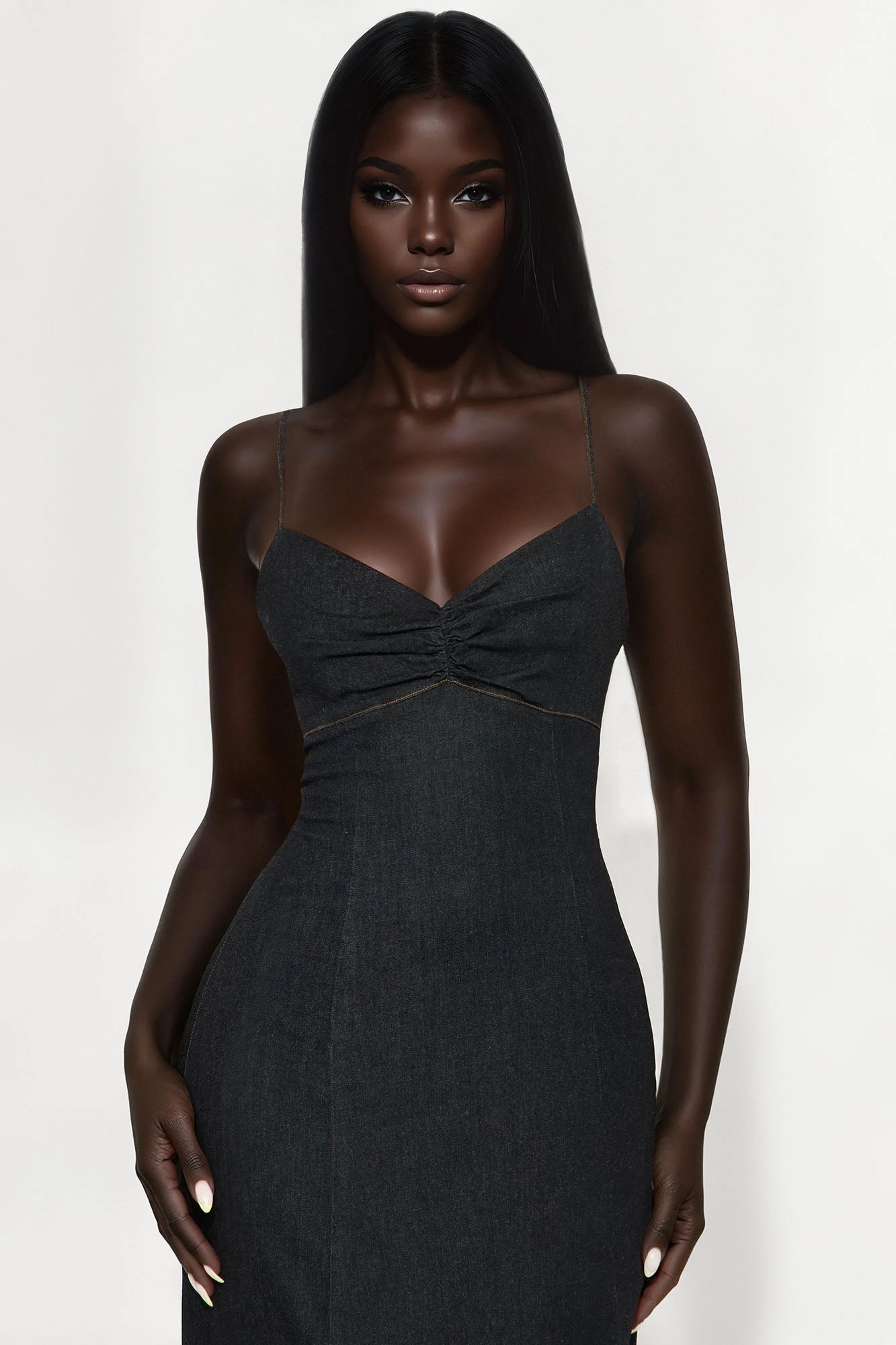 Melody Denim Maxi Dress - Dark Denim