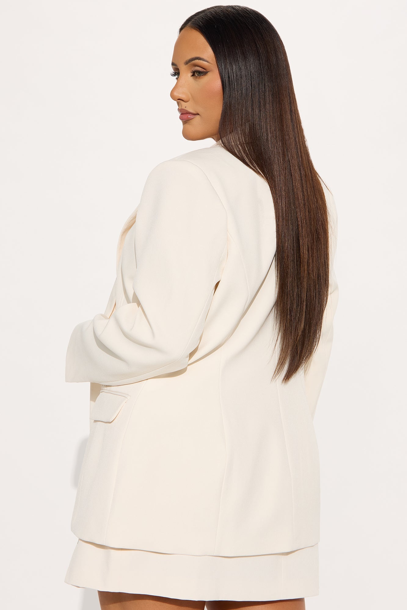 Hailey Hourglass Fitted Blazer - Cream