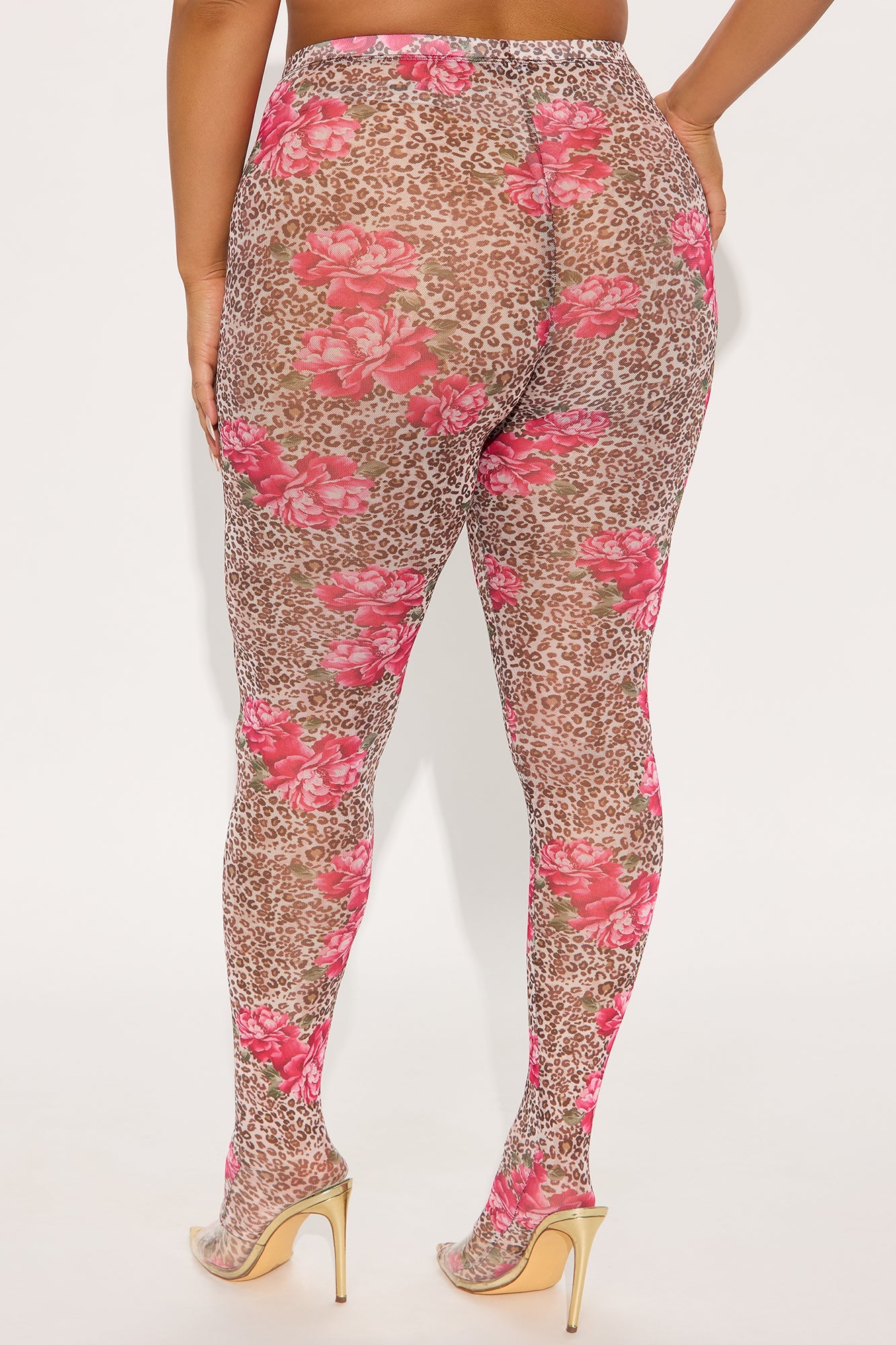 Wild Beauty Leopard Mesh Footed Legging - Brown/combo