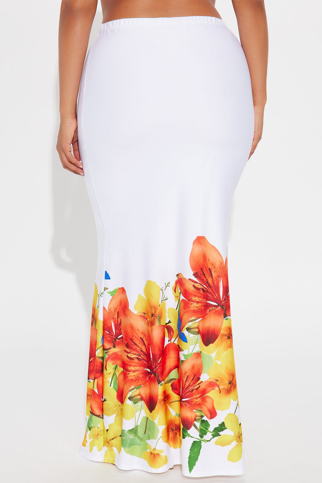 In The Garden Maxi Skirt - White/combo