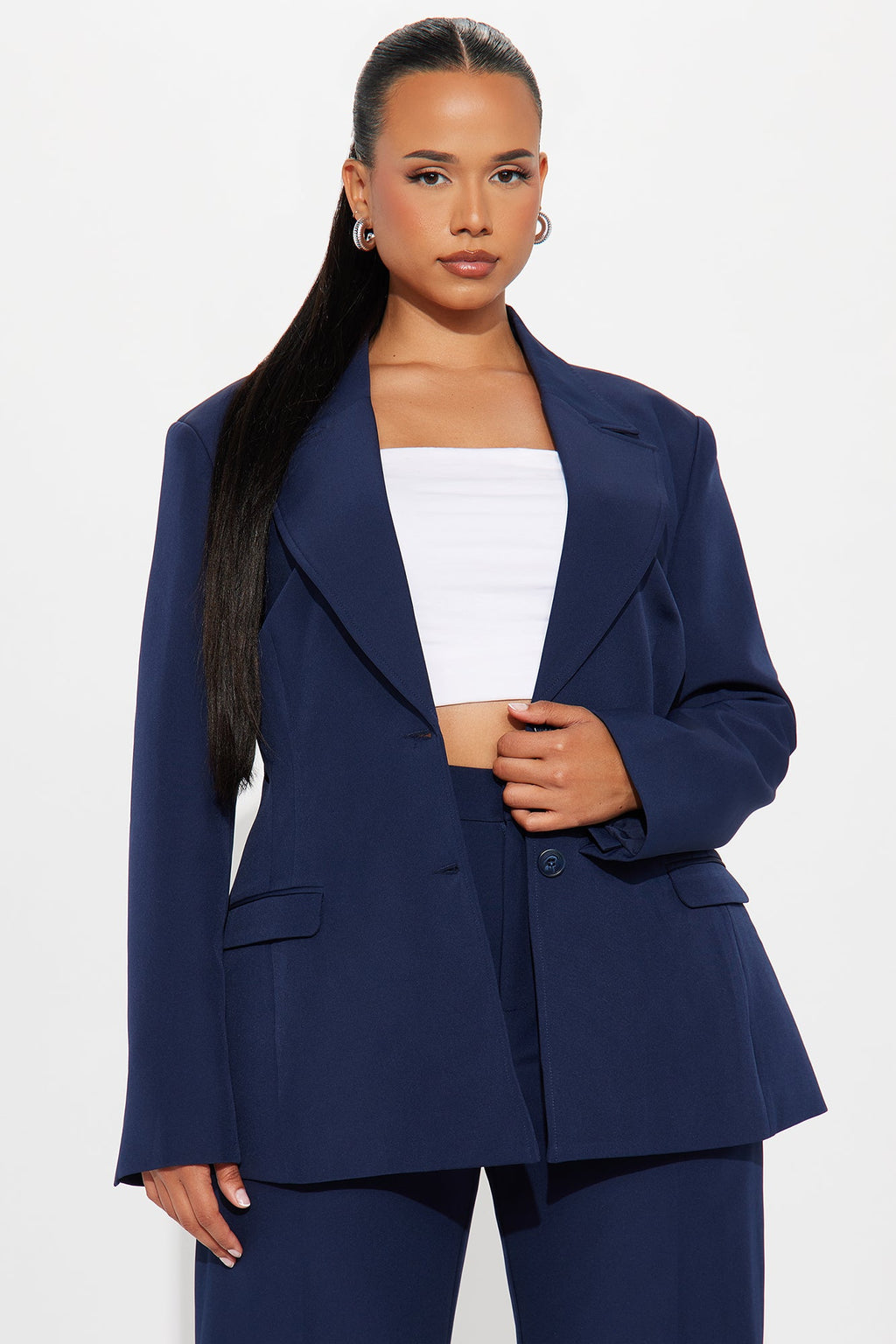 Kendall Hourglass Fitted Blazer - Navy