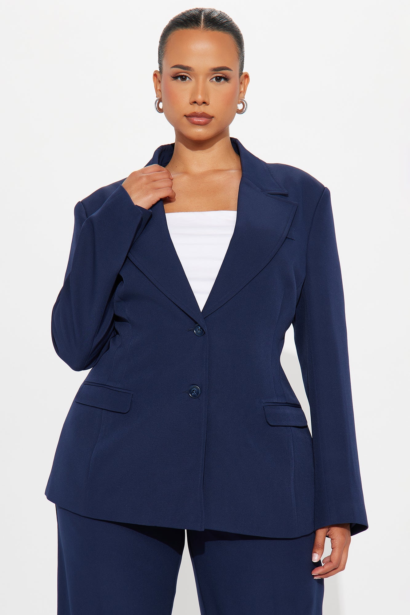 Kendall Hourglass Fitted Blazer - Navy