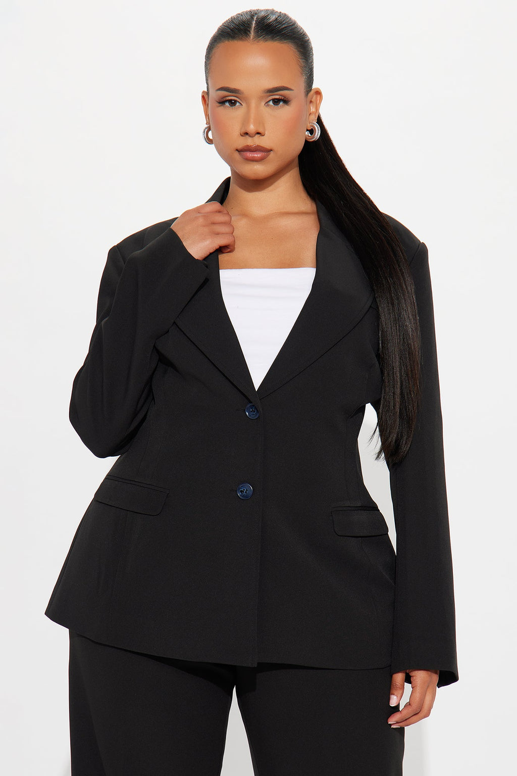 Kendall Hourglass Fitted Blazer - Black