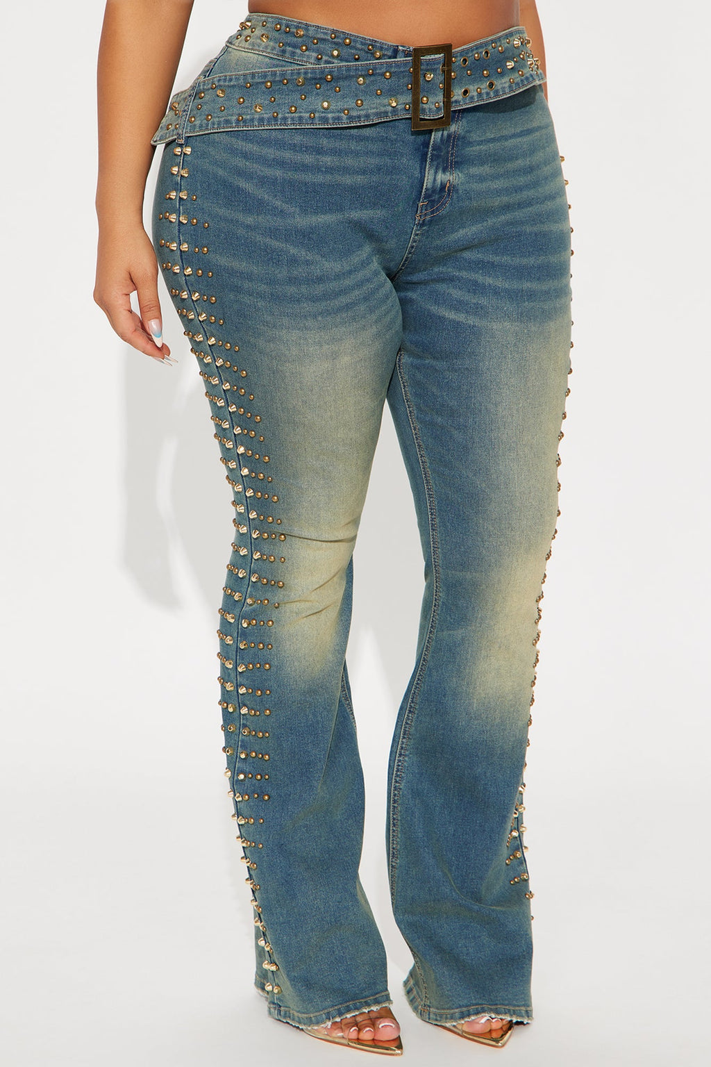Ayami Embellished Tinted Bootcut Jeans - Vintage Wash
