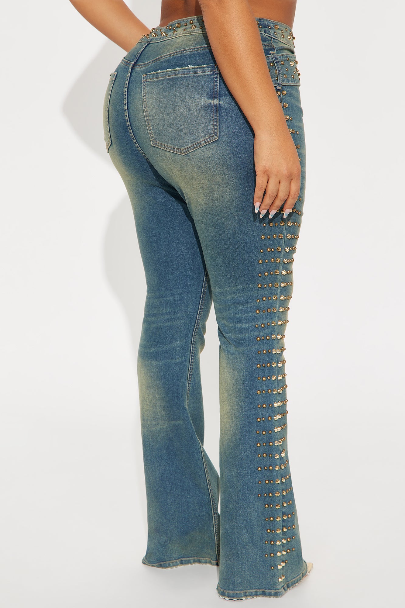Ayami Embellished Tinted Bootcut Jeans - Vintage Wash