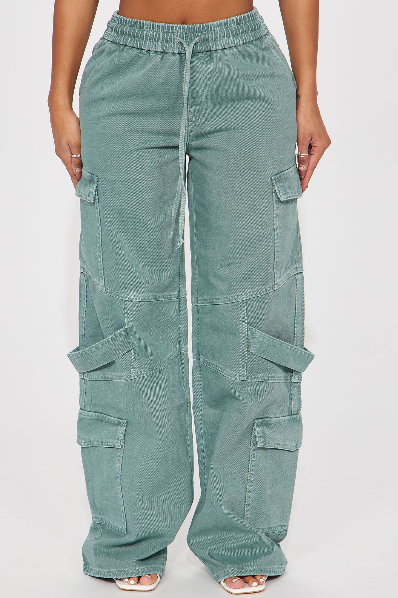 Know What To Do Non Stretch Cargo Jean - Green