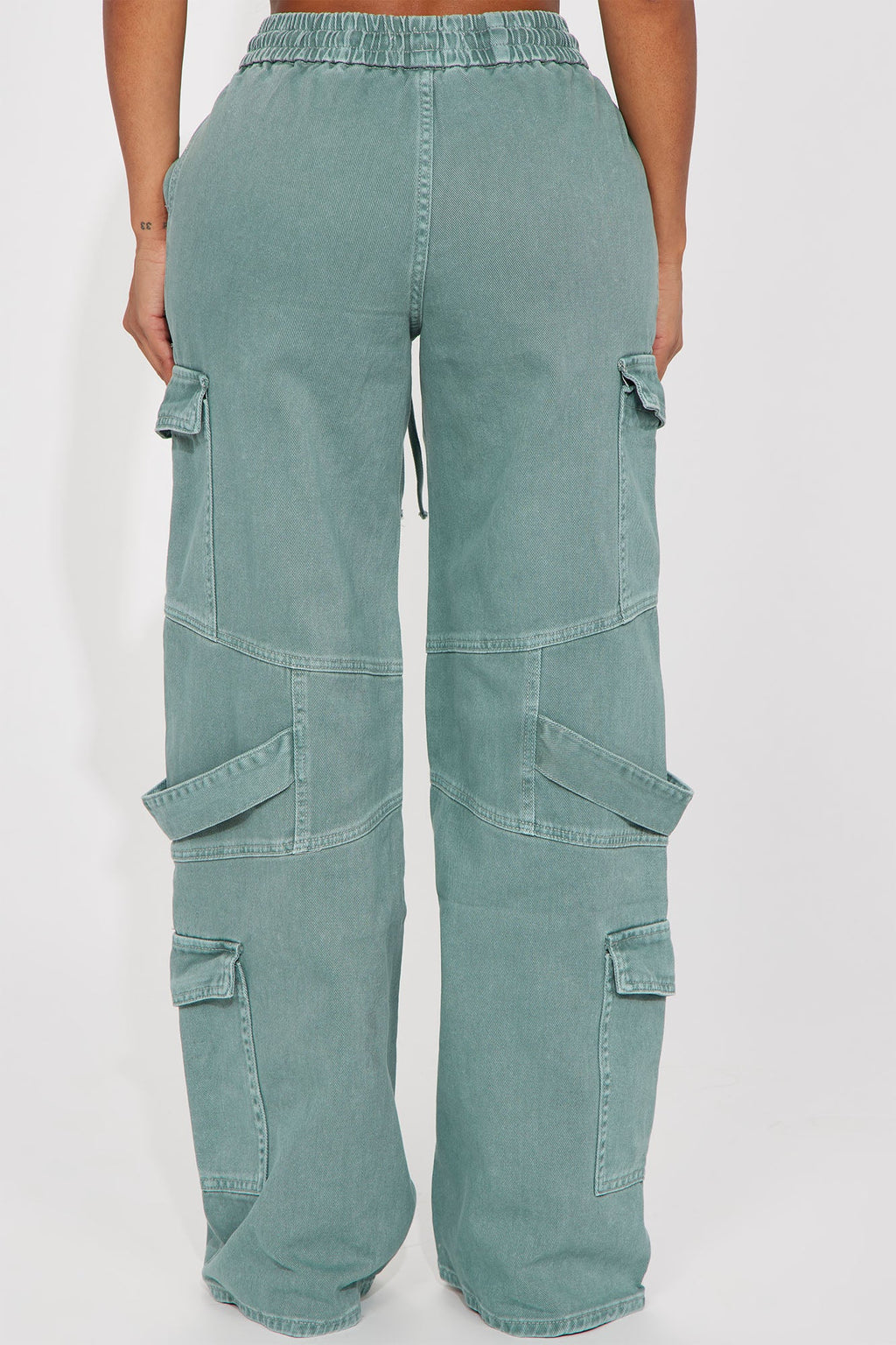 Know What To Do Non Stretch Cargo Jean - Green