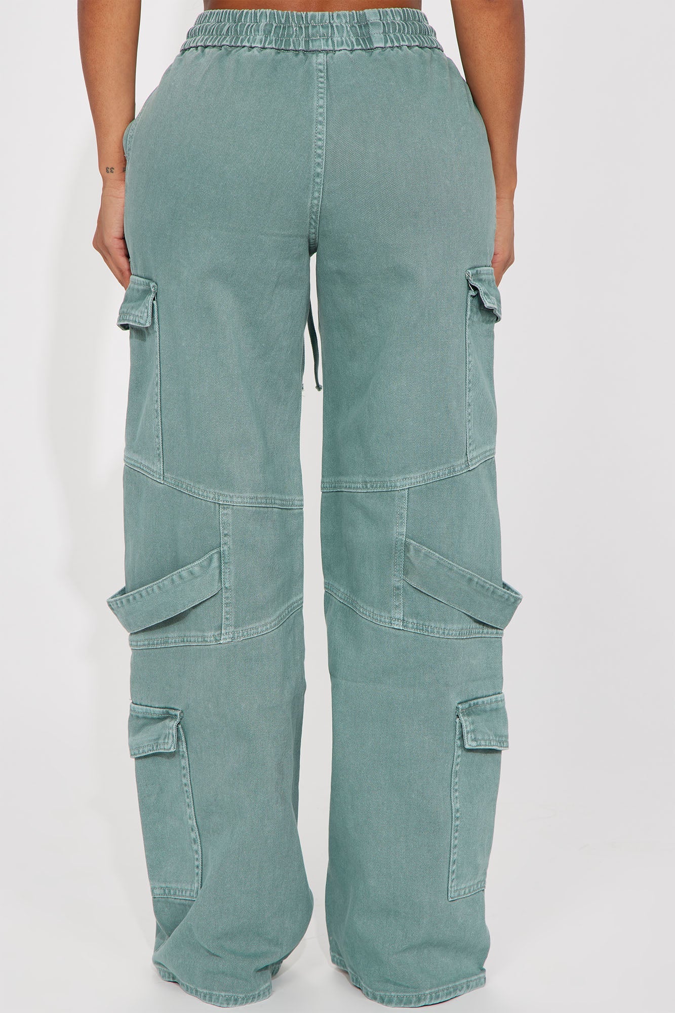 Know What To Do Non Stretch Cargo Jean - Green