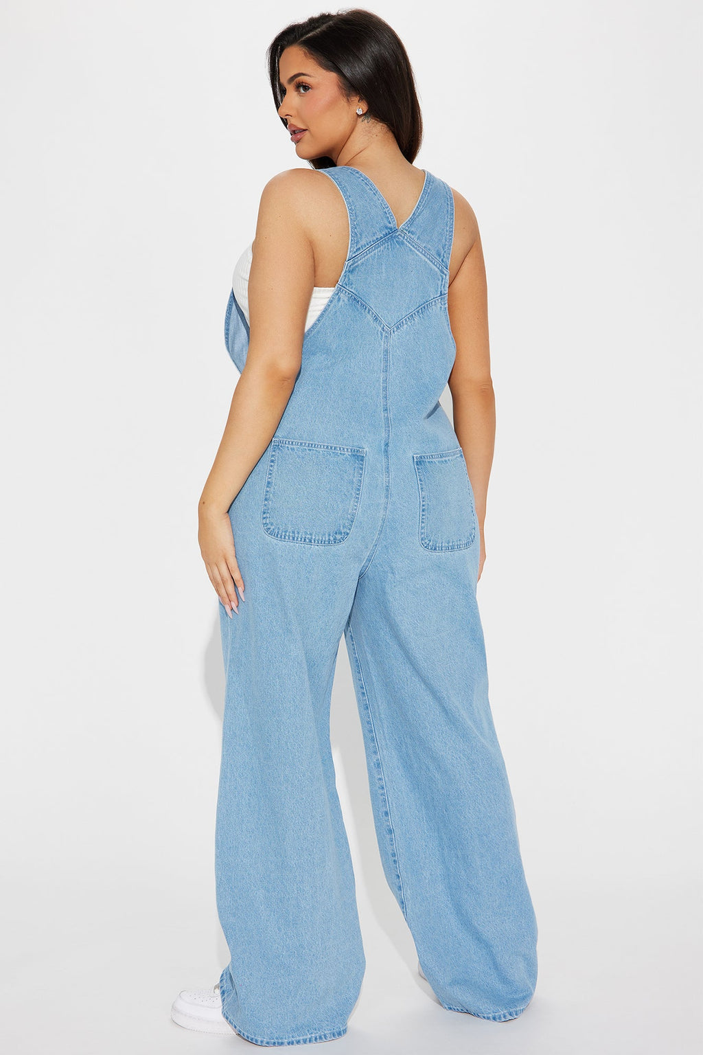 Matching My Energy Wide Leg Overalls - Medium Wash