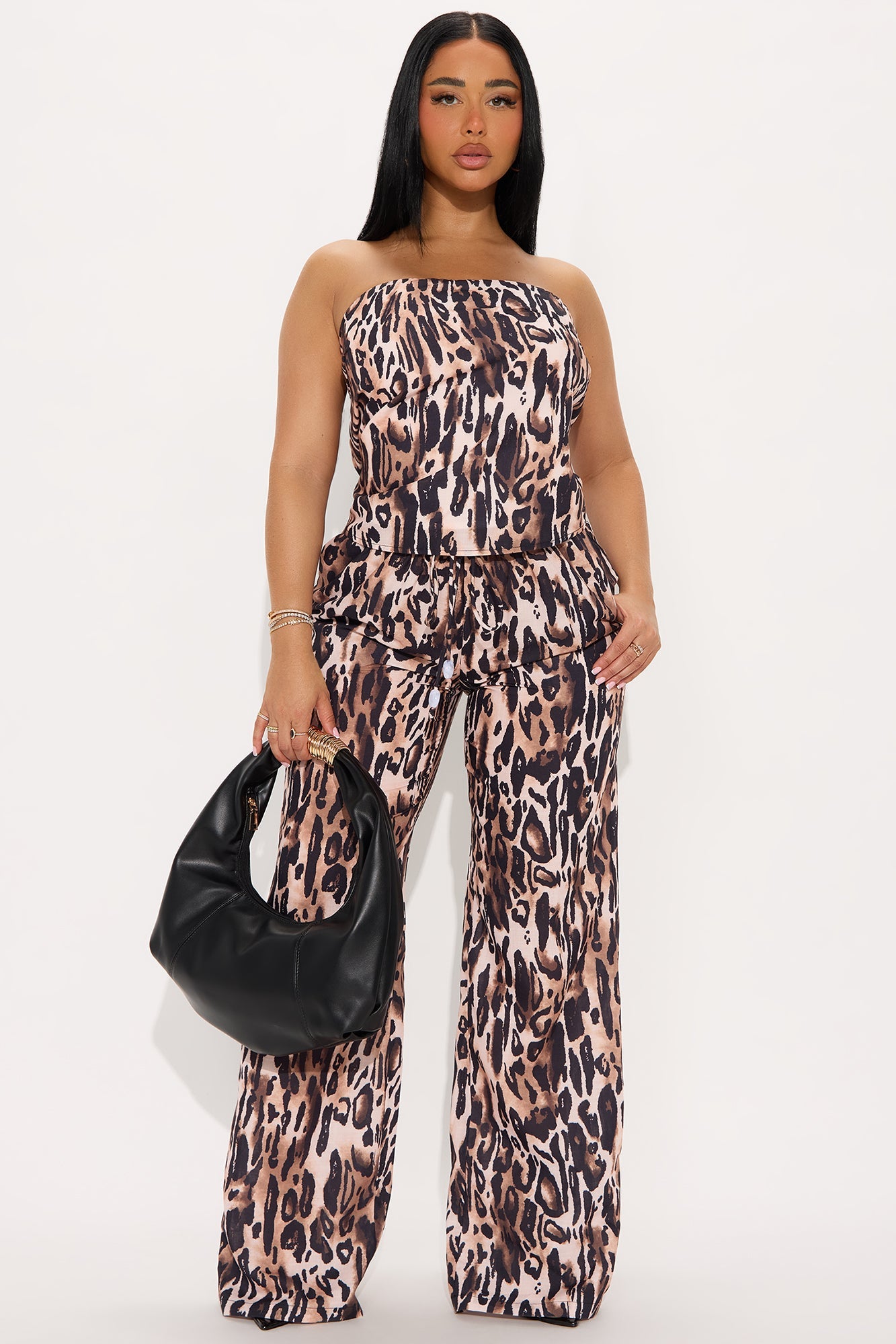 Fierce Instinct Leopard Pant Set - Brown Combo