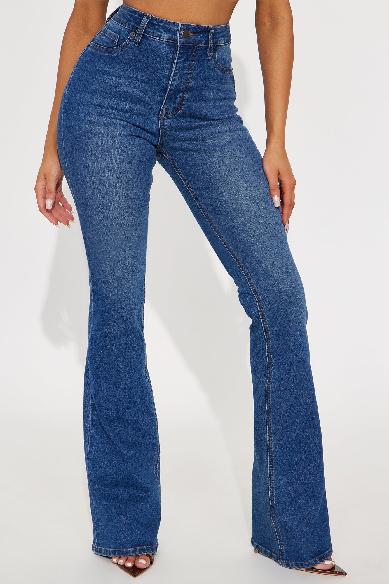 Tall Audrey Booty Lifting Stretch Flare Jeans - Dark Wash