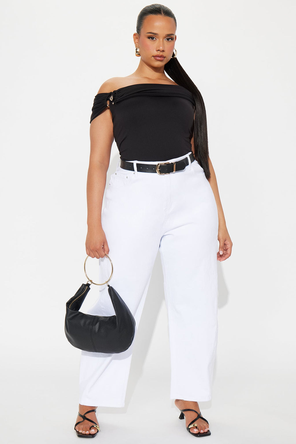 Allegra Barrel Pant - White