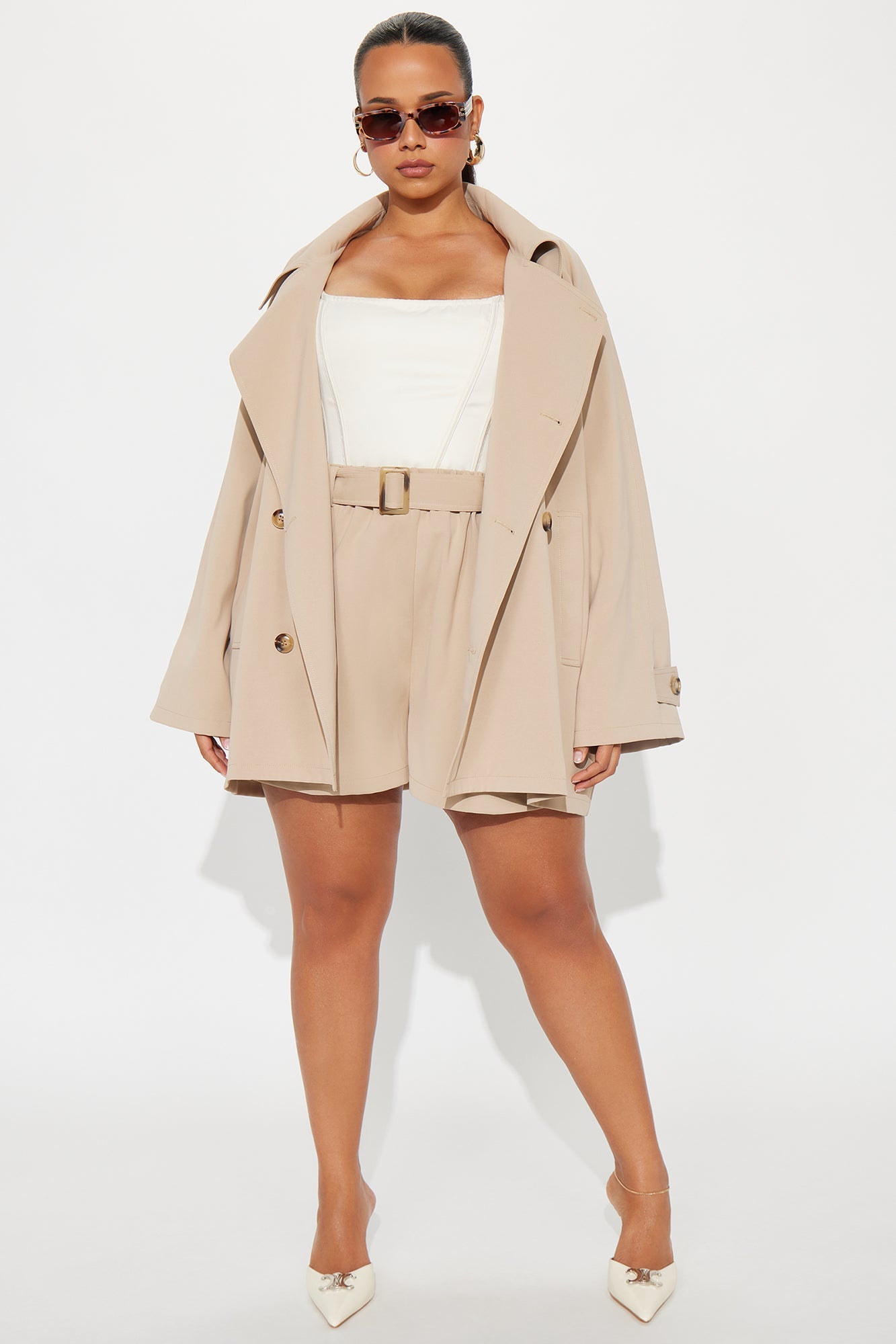 Matilda Double-Breasted Trench Coat - Tan