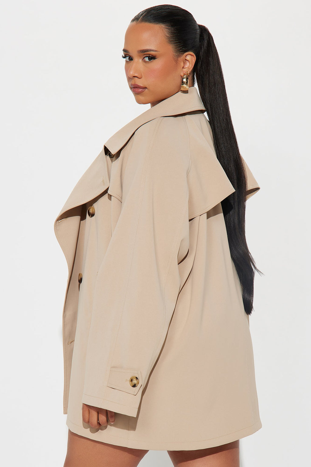 Matilda Double-Breasted Trench Coat - Tan