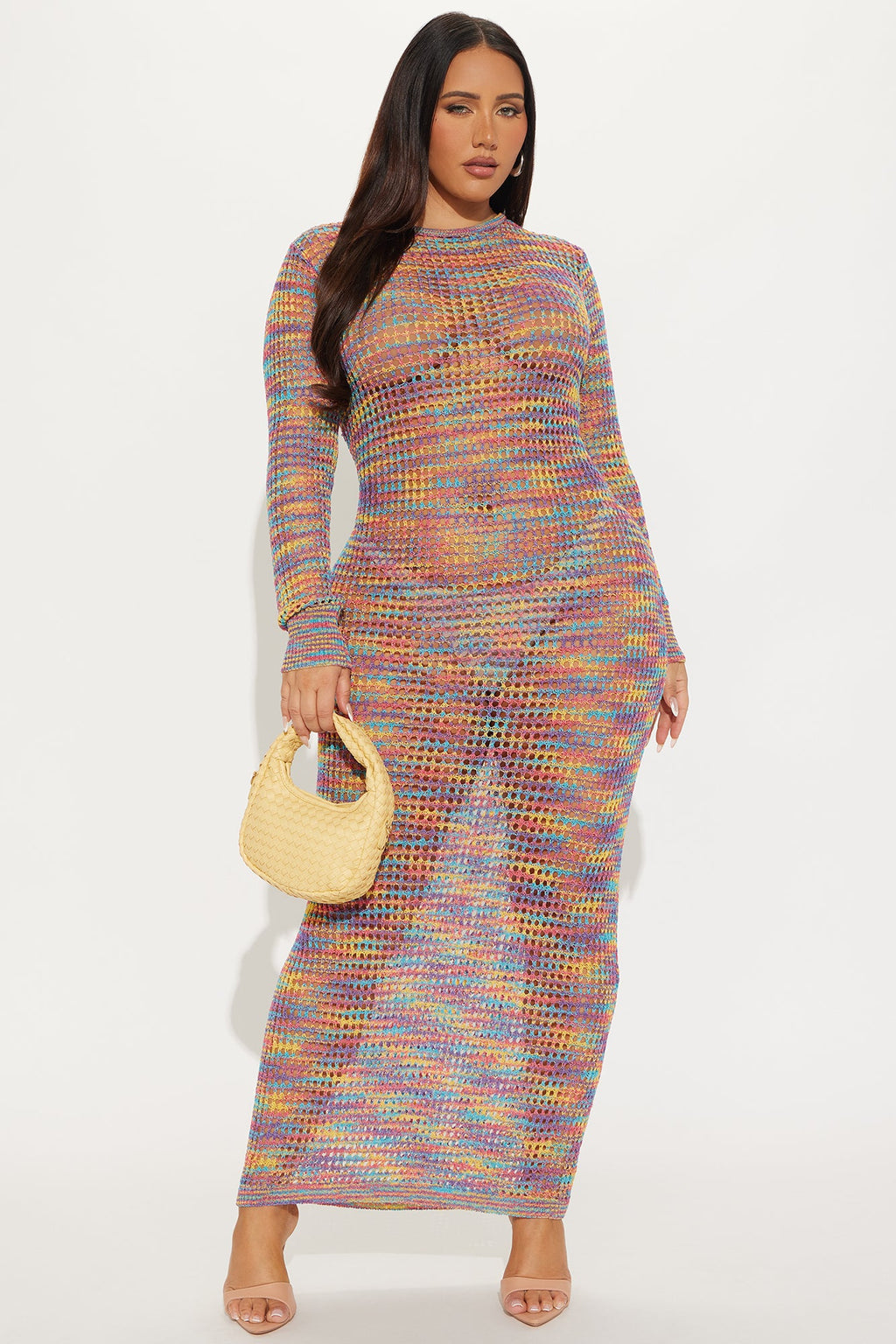 Corrina Crochet Maxi Dress - Purple/combo