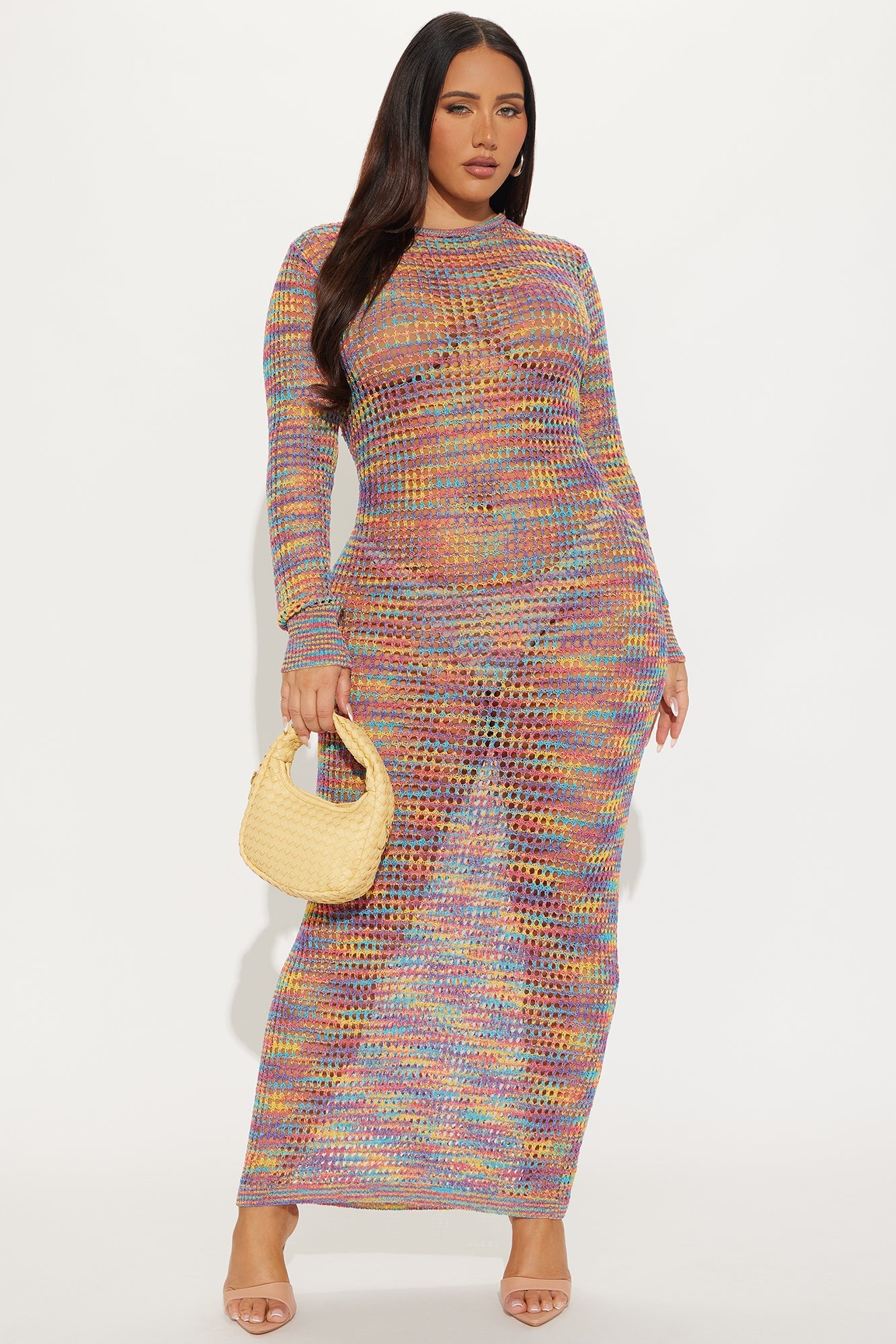 Corrina Crochet Maxi Dress - Purple/combo