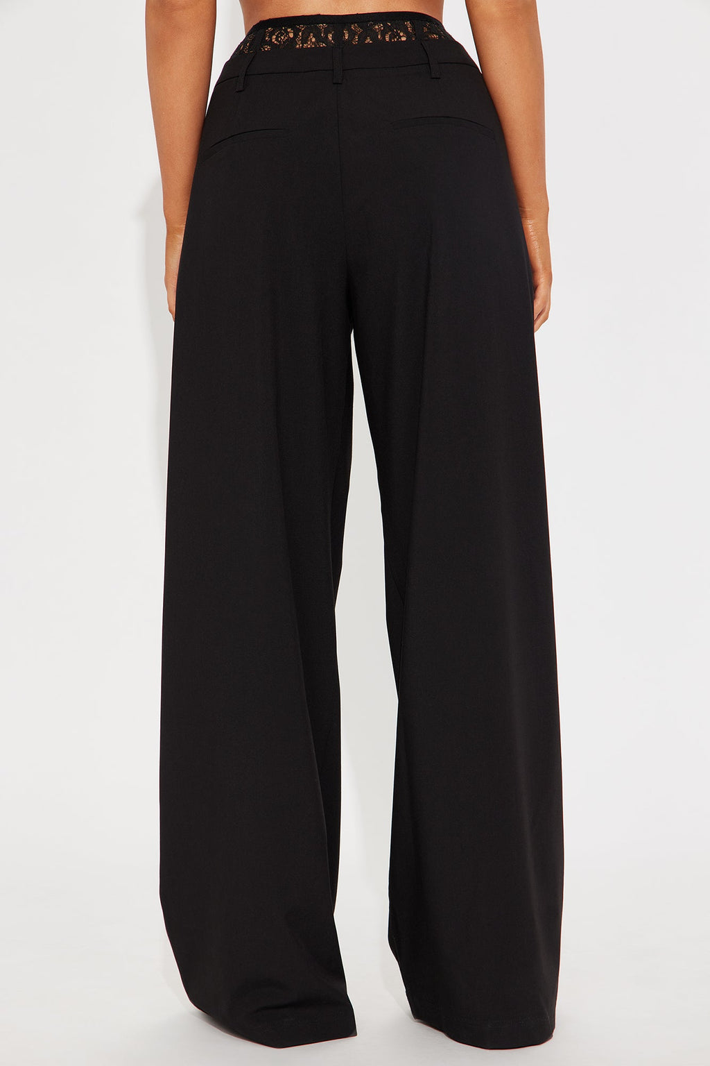 Sneak Peek Corset Inset Wide Leg Pant - Black