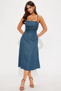 Yara Denim Midi Dress - Medium Wash