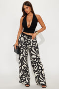 Always Classy Abstract Wide Leg Pant - Black/combo