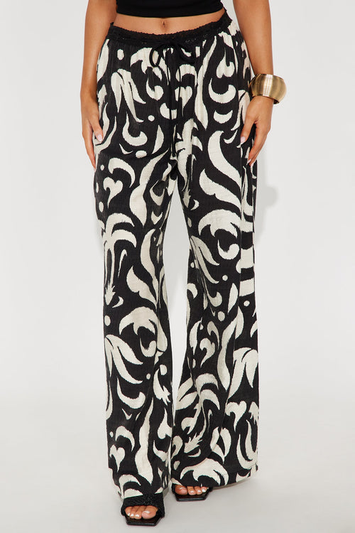Always Classy Abstract Wide Leg Pant - Black/combo