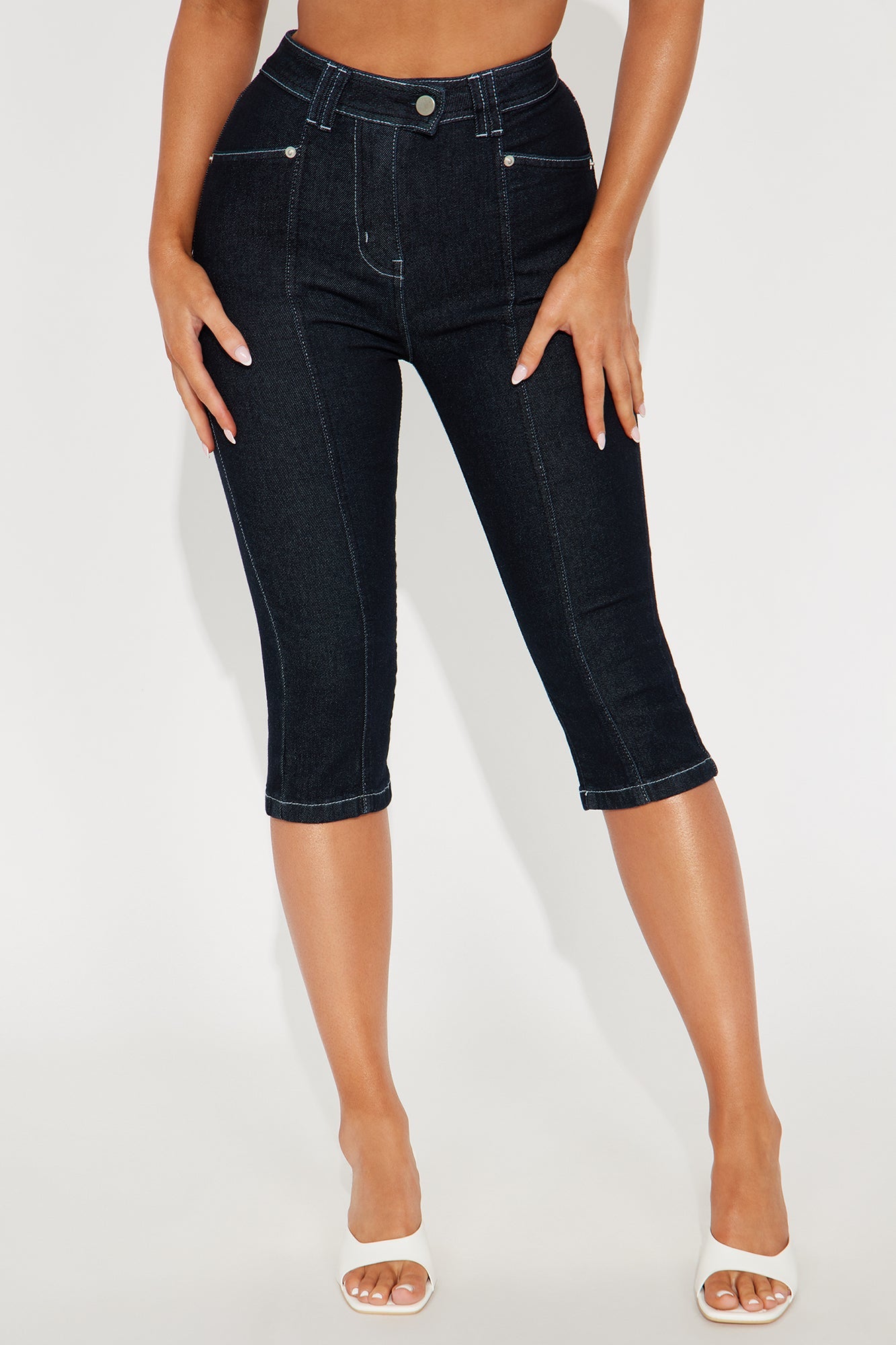 Eyes For You Skinny Capri Jeans - Dark Wash