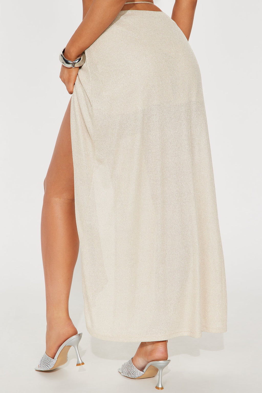 Allegra Shine Wrap Midi Skirt - Gold