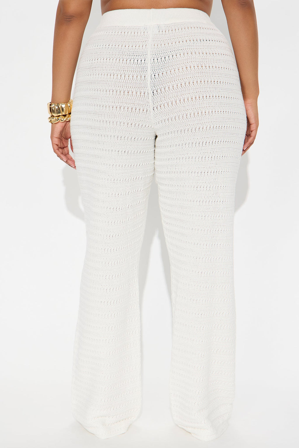 Live In Style Crochet Straight Leg Pant - White