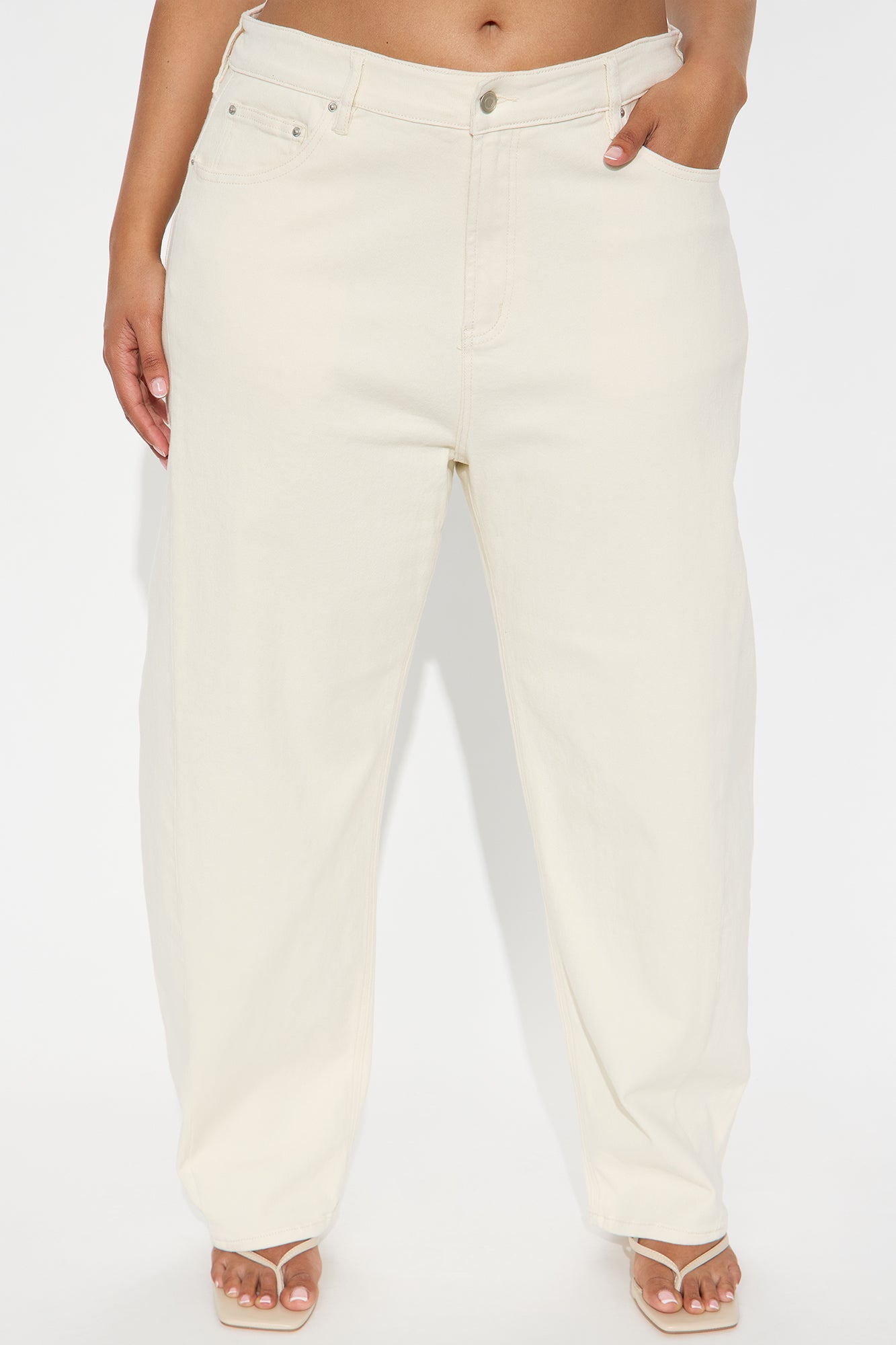 Allegra Barrel Pant - Cream