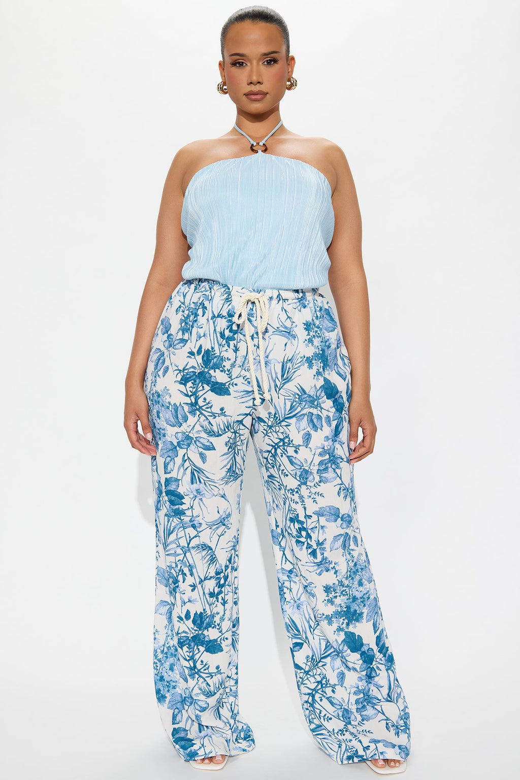 Paradise Livin' Wide Leg Pant - Blue/combo