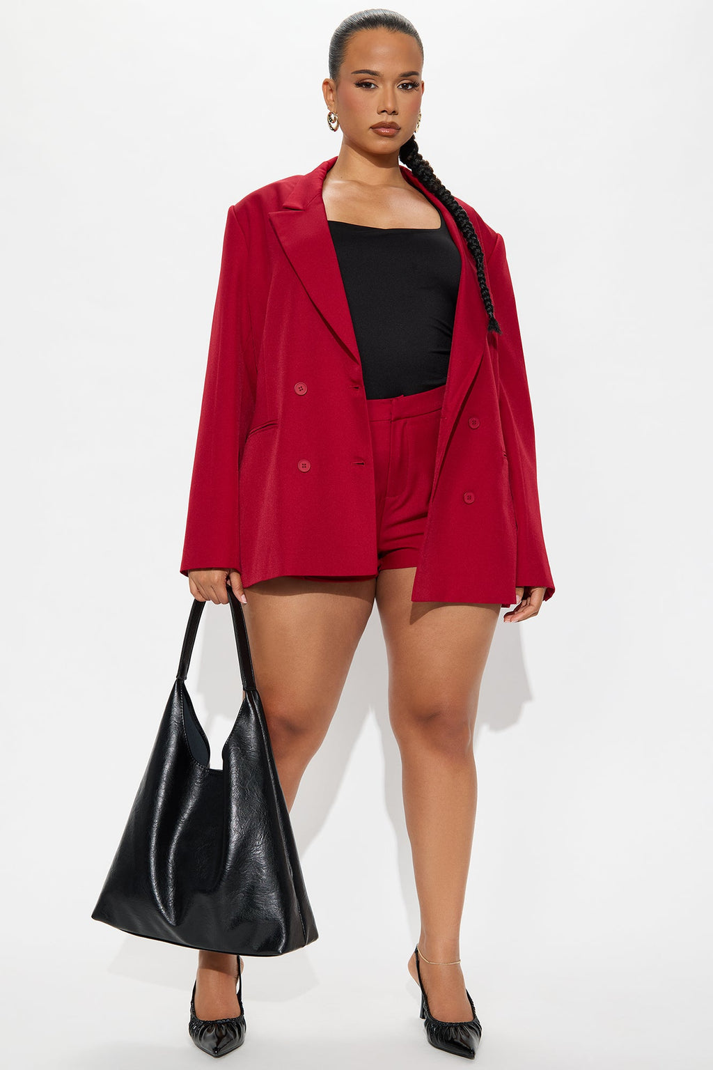 Chloe Double Breasted Blazer - Red