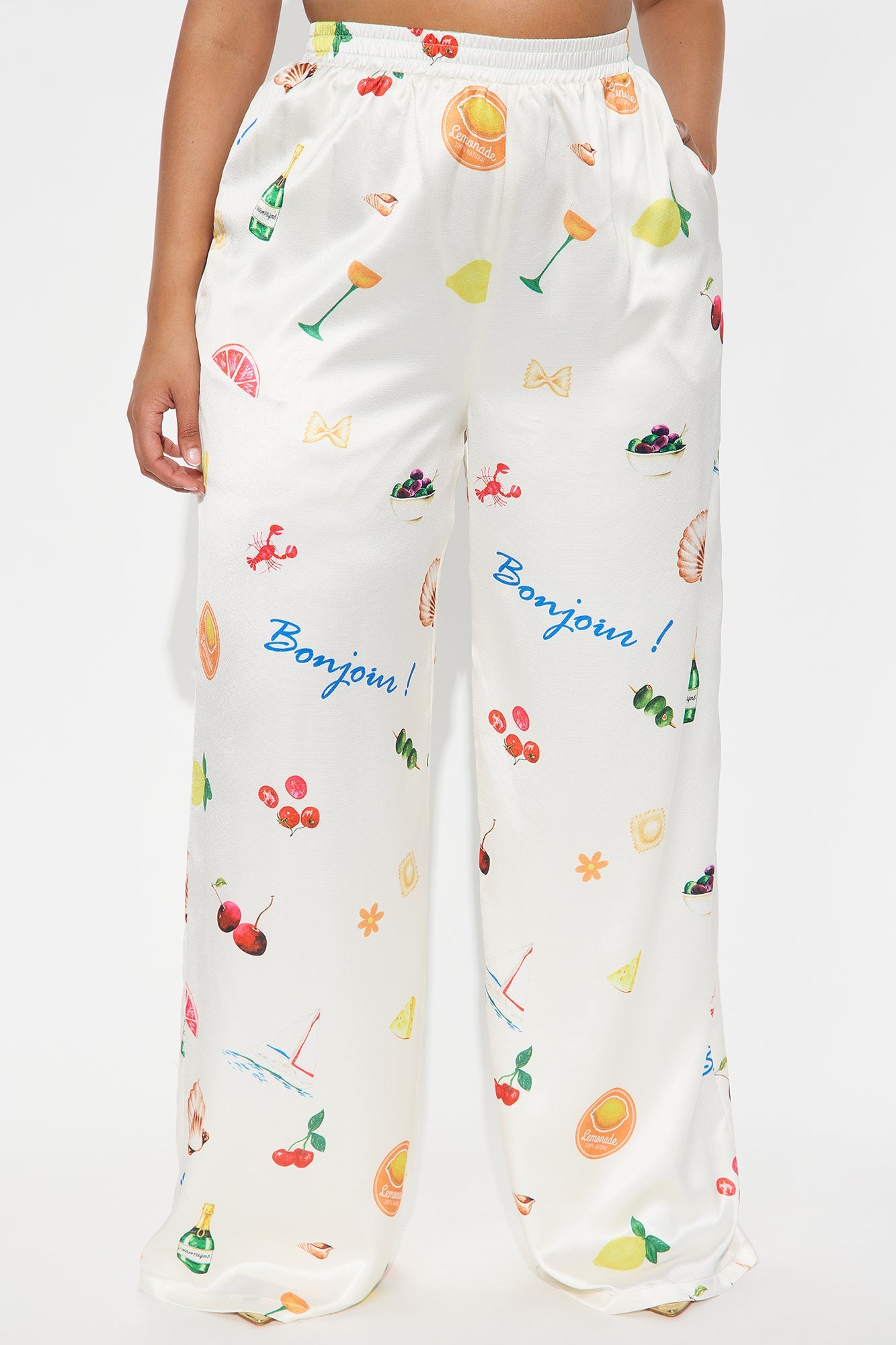 Coastal Getaway Wide Leg Trouser Pants - Cream