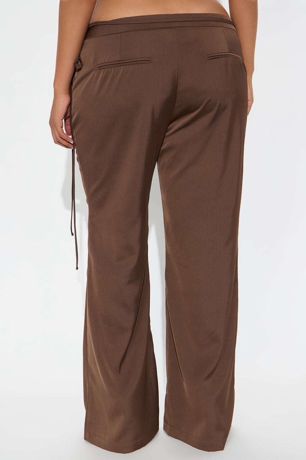 Front Page Headline Wide Leg Trouser Pant - Chocolate